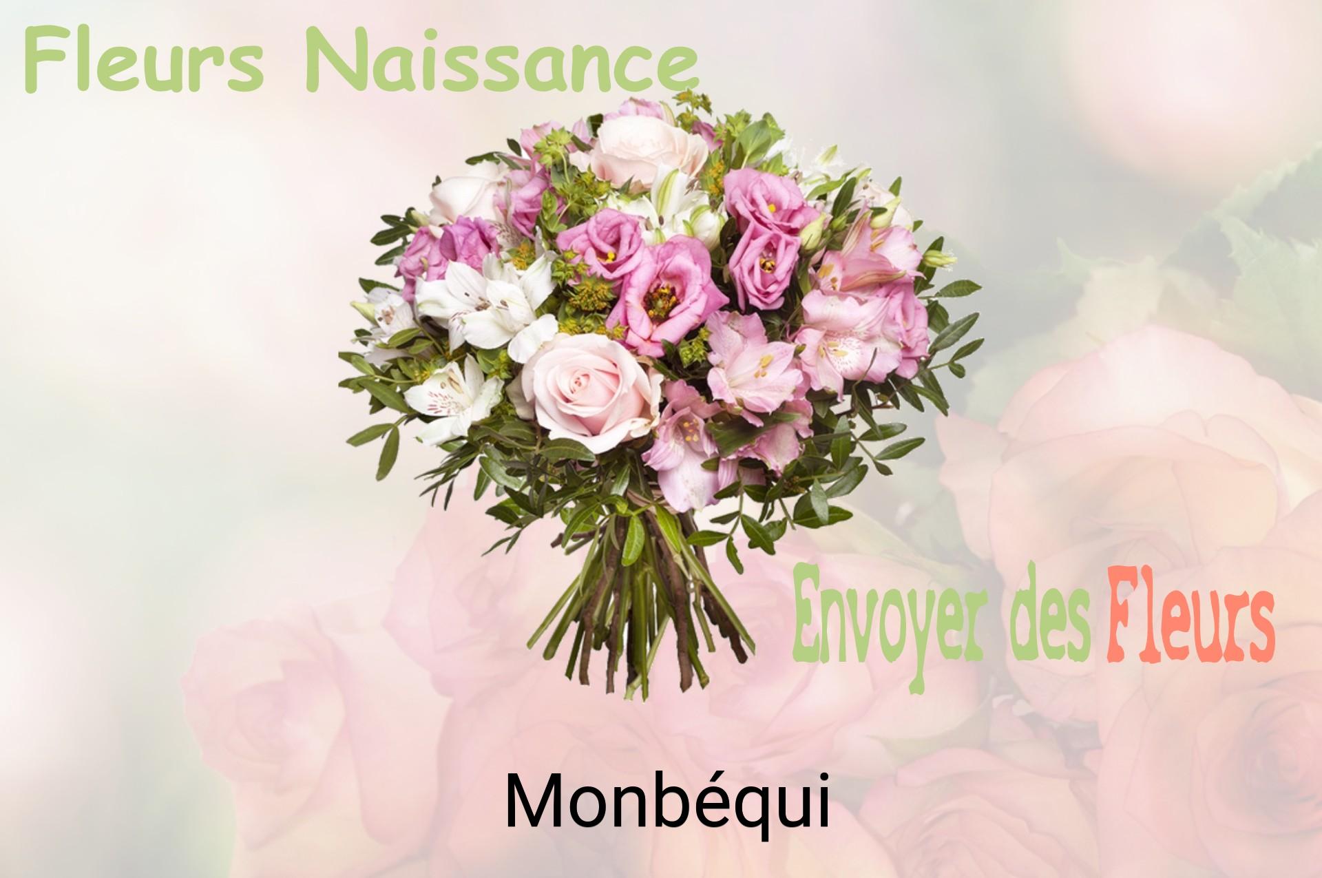 Bouquet de fleurs de naissance livré à Monbéqui