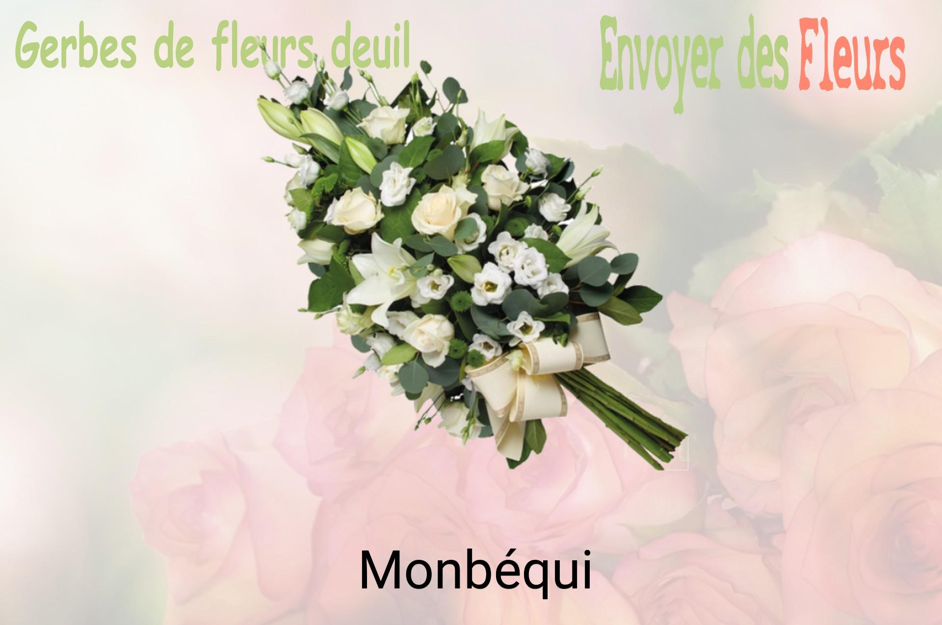 Gerbe de fleurs de deuil livrée à Monbéqui